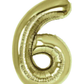34" White Gold Number Balloons