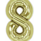 34" White Gold Number Balloons