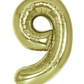 34" White Gold Number Balloons