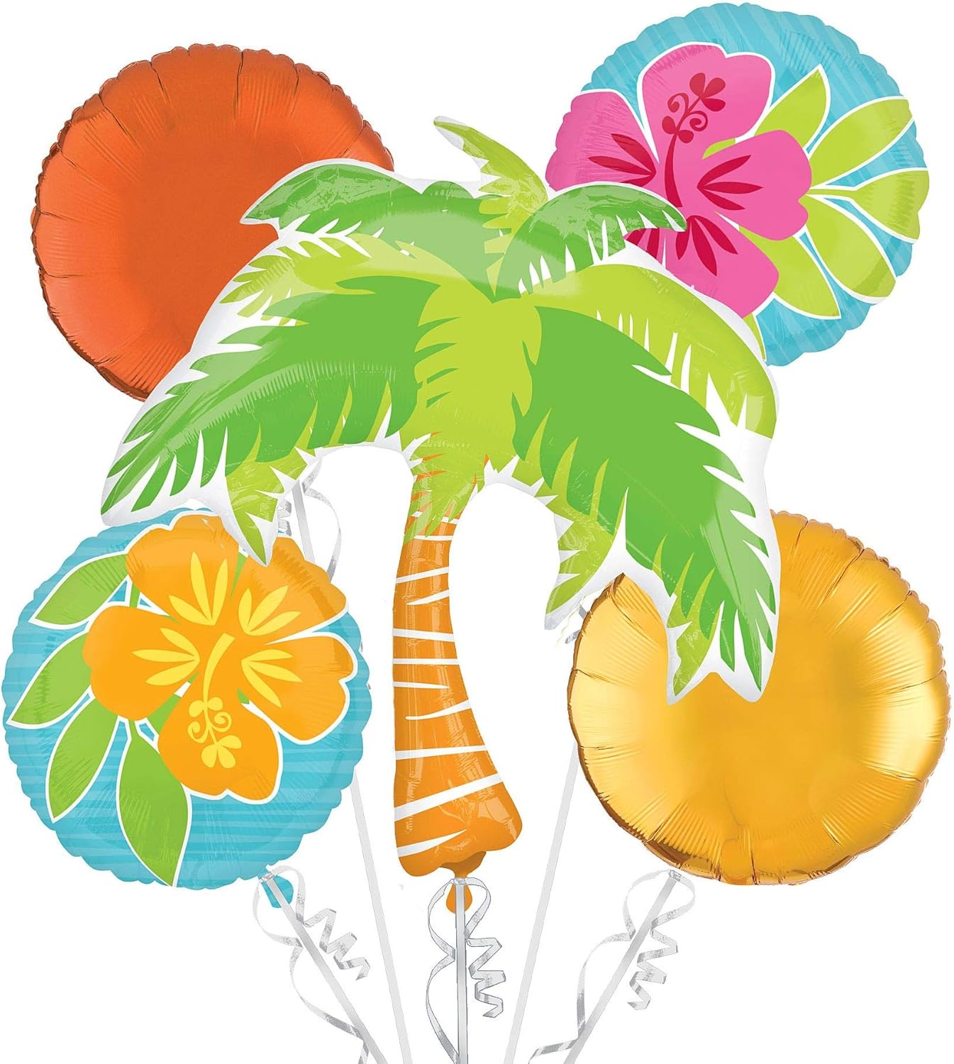 Summer Scene Tropical Luau Foil Balloon Bouquet