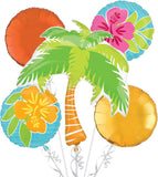 Summer Scene Tropical Luau Foil Balloon Bouquet