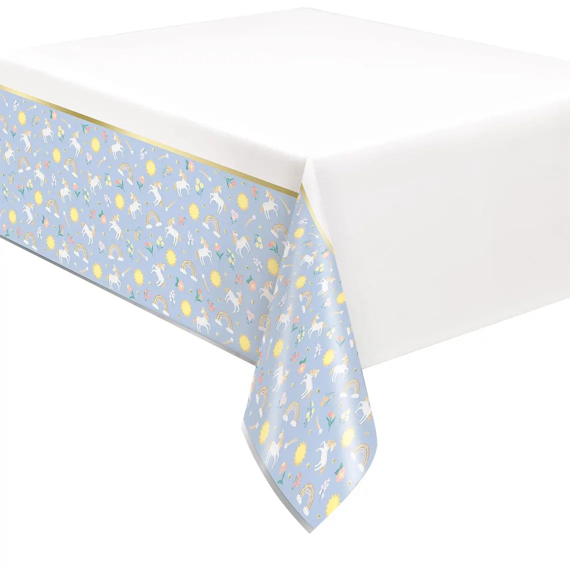 Dainty Unicorn Foil Table Cover 54" x 84"