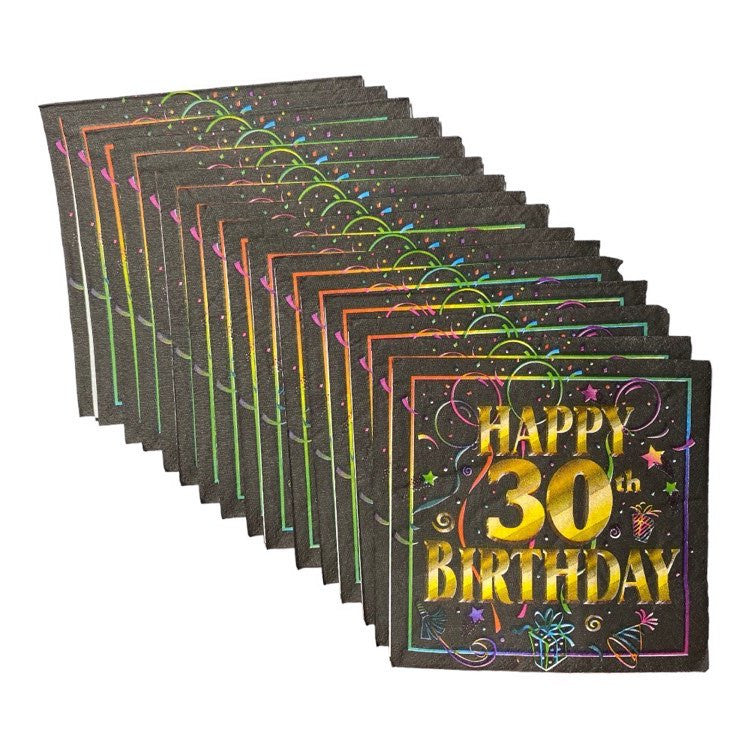 Happy 30th Birthday Beverage Napkins