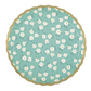 Spring Floral Mint Dessert Plates - 8 Pack - Scalloped Foil