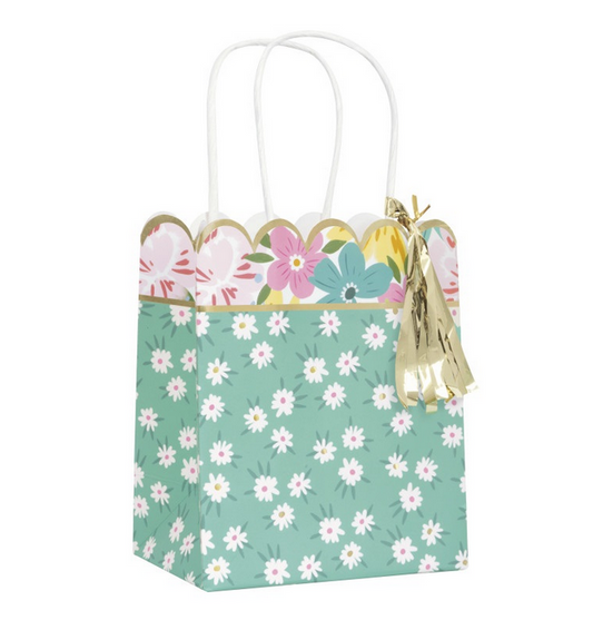 Spring Florals Scalloped Favor Bag 3/CT - Foil Stamping
