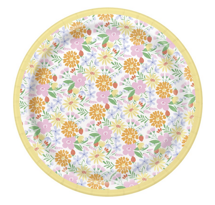 Spring Picnic Round 7" Dessert Plates 8 Pack