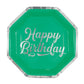 Happy Birthday Bold Pattern Paper Plates Green