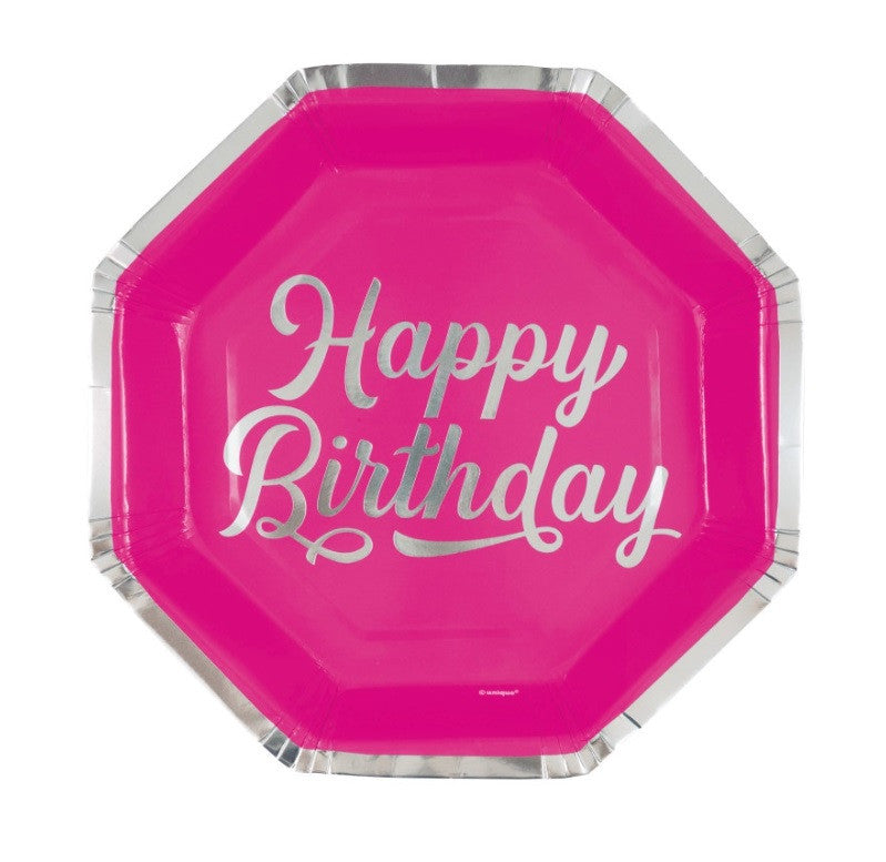 Happy Birthday Bold Pattern Paper Plates
