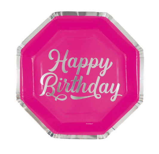 Happy Birthday Bold Pattern Paper Plates