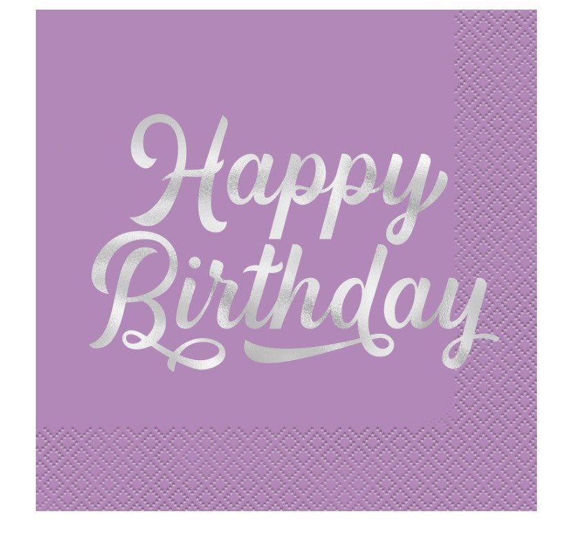 Happy Birthday Bold Pattern Paper Napkins