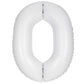 34" Number 0 Supershape Decorative Foil Balloon WHITE