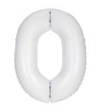34" Number 0 Supershape Decorative Foil Balloon WHITE