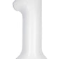 34" Number 1 Supershape Decorative Foil Balloon WHITE