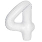 34" Number 4 Supershape Decorative Foil Balloon WHITE