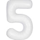 34" Number 5 Supershape Decorative Foil Balloon WHITE
