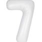 34" Number 7 Supershape Decorative Foil Balloon WHITE