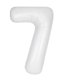 34" Number 7 Supershape Decorative Foil Balloon WHITE