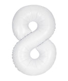 34" Number 8 Supershape Decorative Foil Balloon WHITE