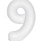 34" Number 9 Supershape Decorative Foil Balloon WHITE