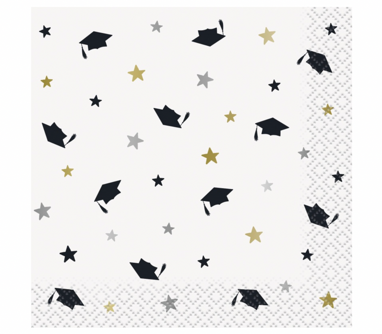 Graduation Stars And Grad Caps Party Beverage Napkins 16pk