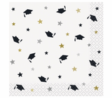 Graduation Stars And Grad Caps Party Beverage Napkins 16pk