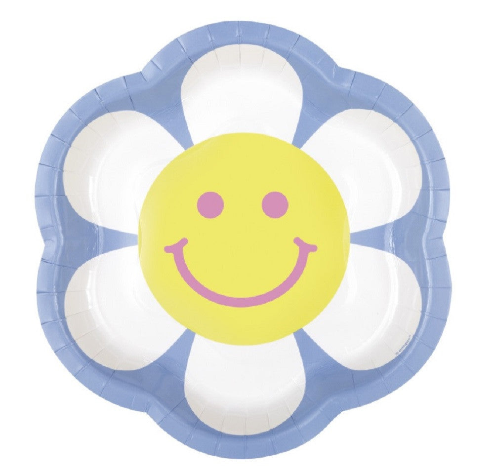 Groovy Birthday Flower Shaped 8.25" Plates 8ct
