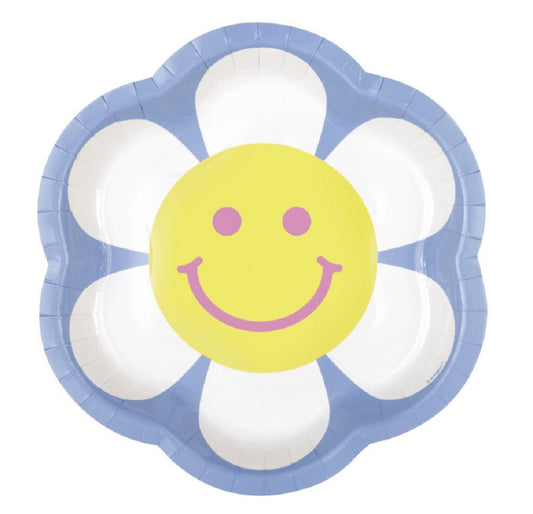 Groovy Birthday Flower Shaped 8.25" Plates 8ct
