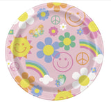Groovy Birthday Round 9" Dinner Plates 8ct