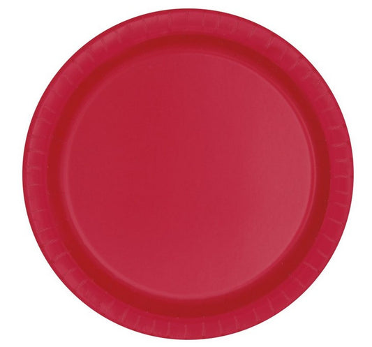 small red paper plates