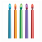 Color Flame Birthday Cake Candles 10 PCS Assorted Colors