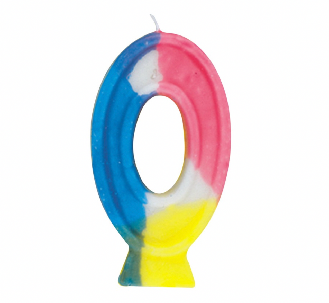 Rainbow Numeral Birthday Party Cake Candle #0 Number Zero