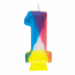 Rainbow Numeral Birthday Party Cake Candle #1 Number One