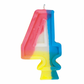 Rainbow Numeral Birthday Party Cake Candle #4 Number Four