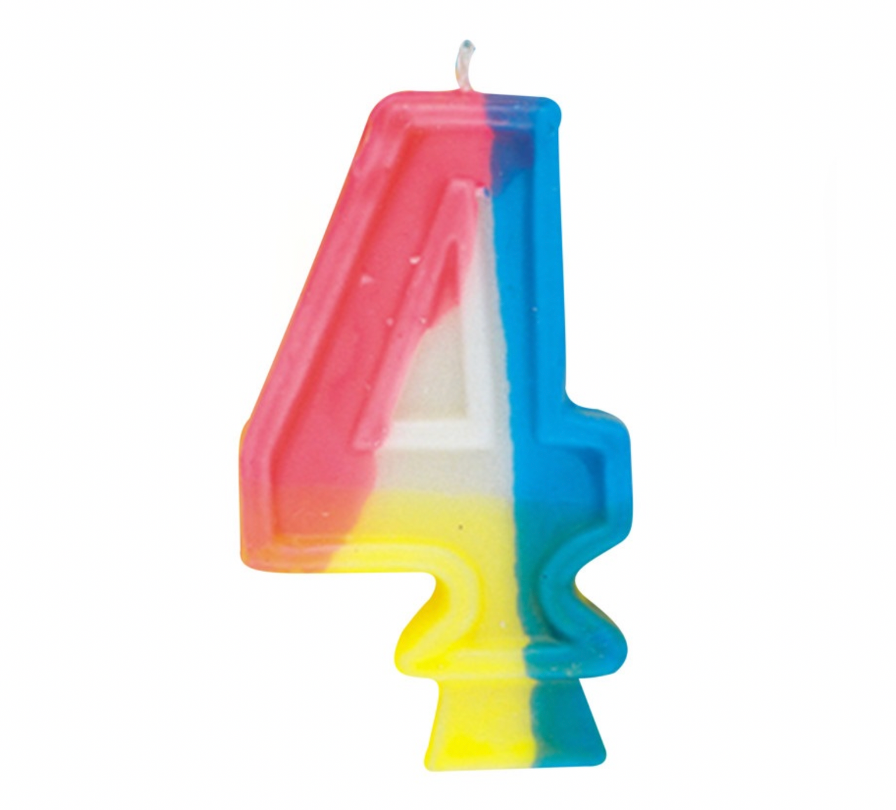 Rainbow Numeral Birthday Party Cake Candle #4 Number Four