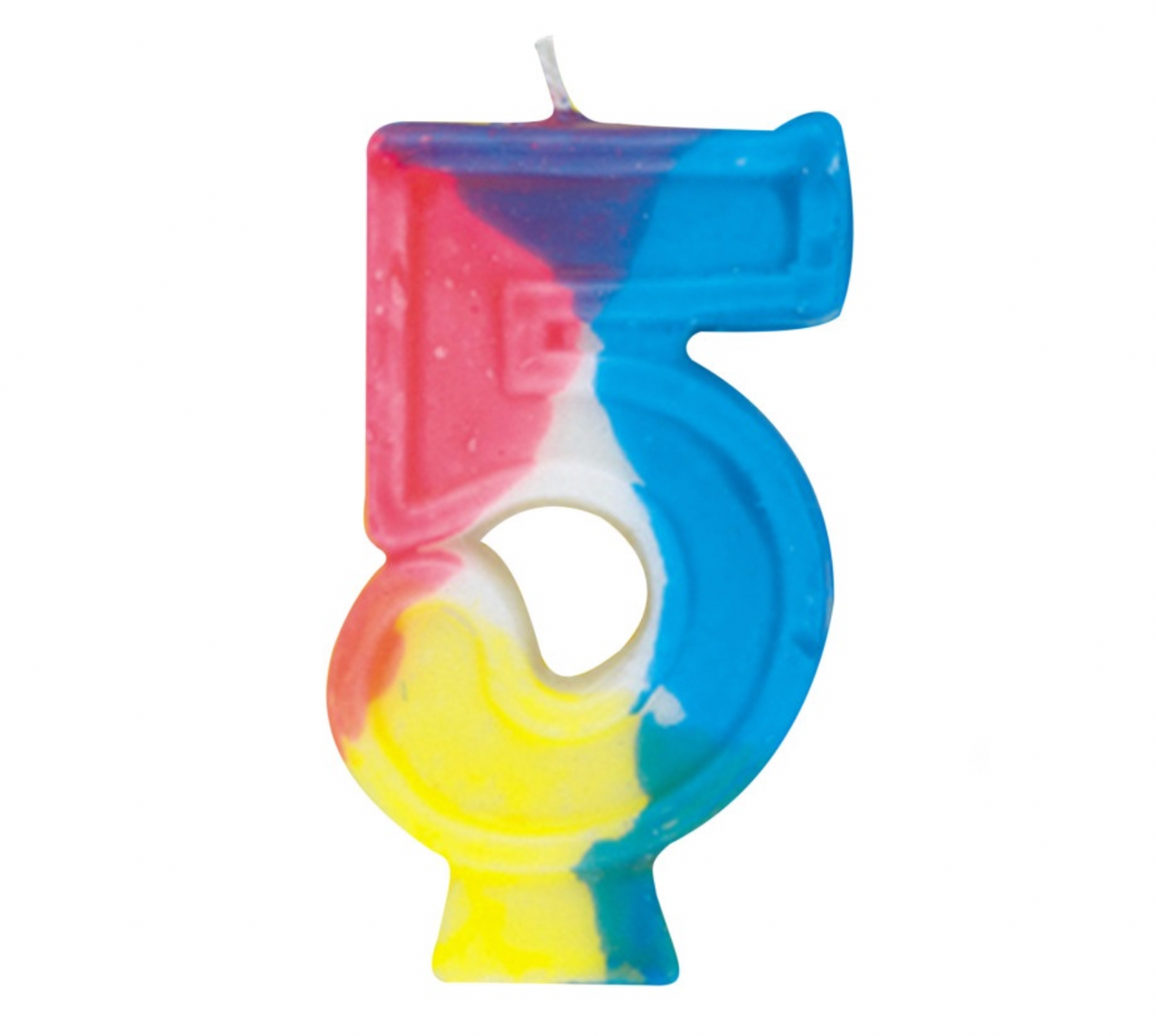 Rainbow Numeral Birthday Party Cake Candle #5 Number Five