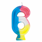 Rainbow Numeral Birthday Party Cake Candle #6 Number Six