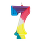 Rainbow Numeral Birthday Party Cake Candle #7 Number Seven