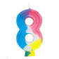 Rainbow Numeral Birthday Party Cake Candle #8 Number Eight