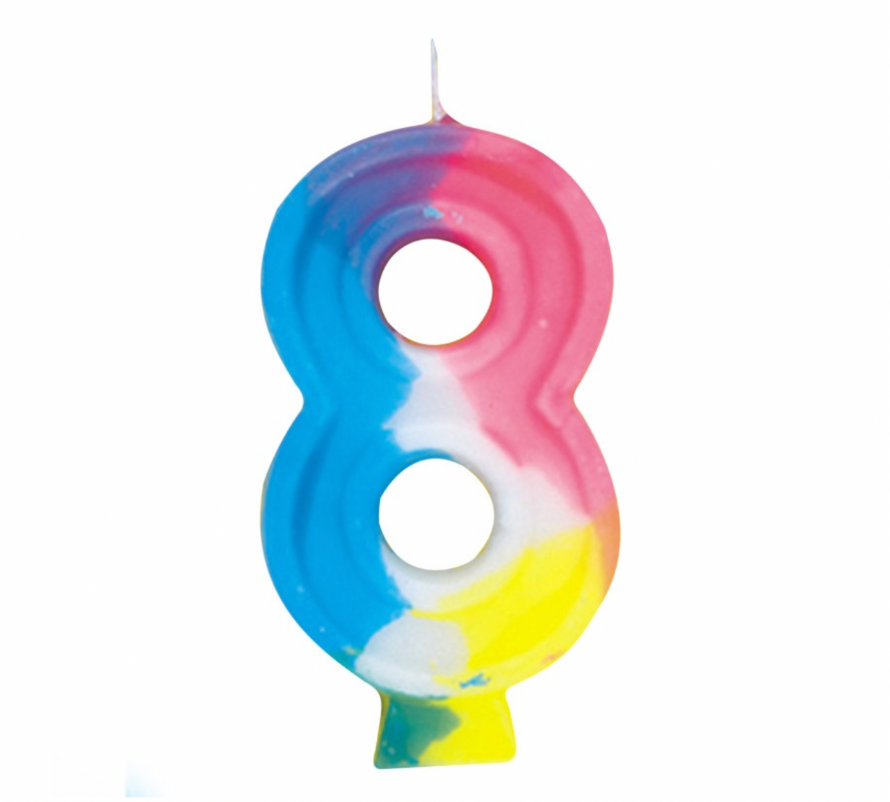 Rainbow Numeral Birthday Party Cake Candle #8 Number Eight