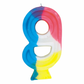 Rainbow Numeral Birthday Party Cake Candle #9 Number Nine