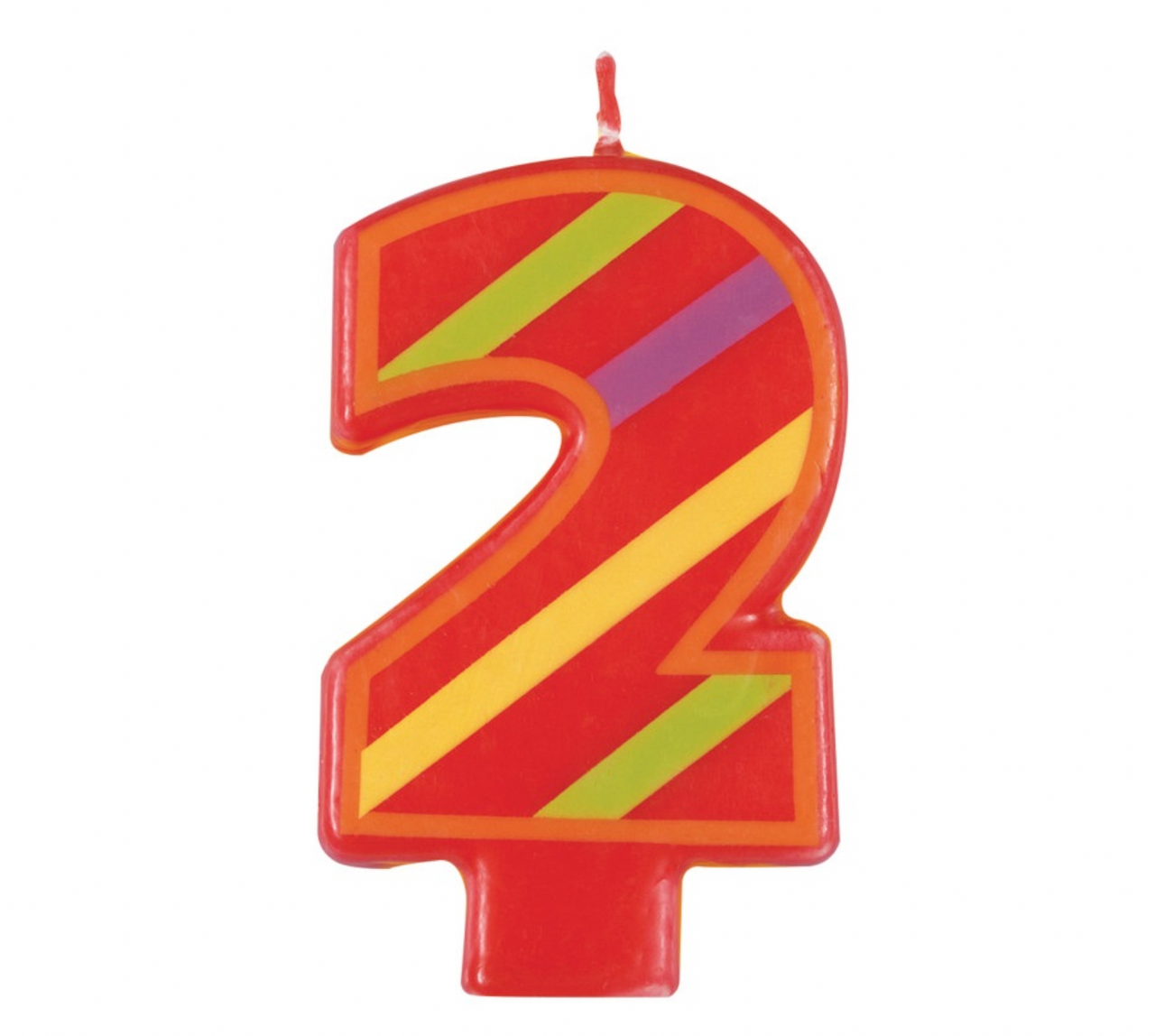 Decorative Colorful Numeral Birthday Party Cake Candle #2 Number Two