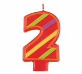 Decorative Colorful Numeral Birthday Party Cake Candle #2 Number Two