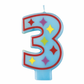 Decorative Colorful Numeral Birthday Party Cake Candle #3 Number Three