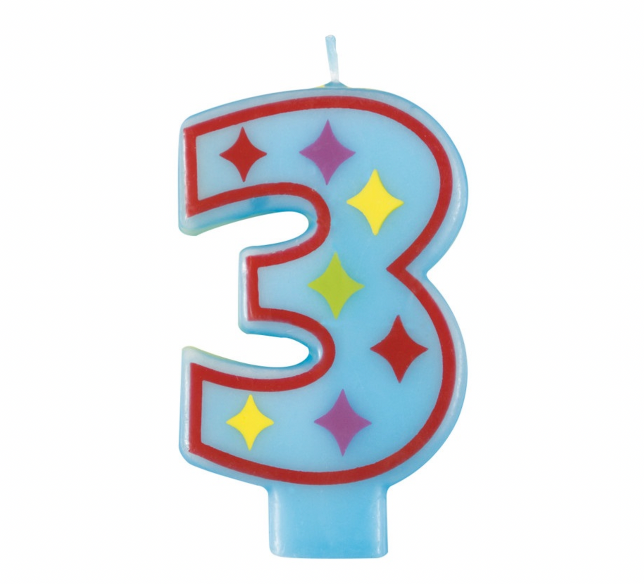 Decorative Colorful Numeral Birthday Party Cake Candle #3 Number Three