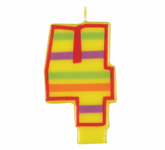 Decorative Colorful Numeral Birthday Party Cake Candle #4 Number Four