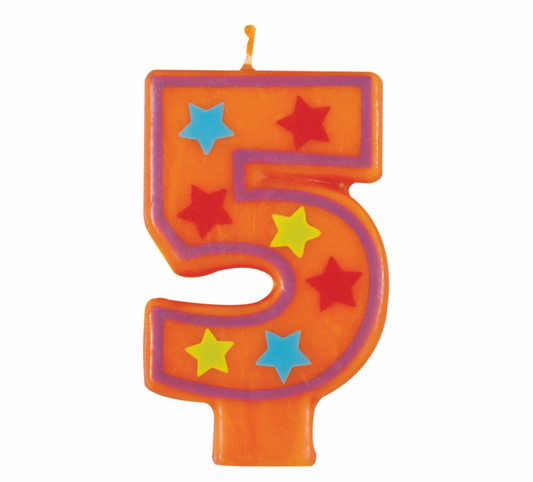 Decorative Colorful Numeral Birthday Party Cake Candle #5 Number Five