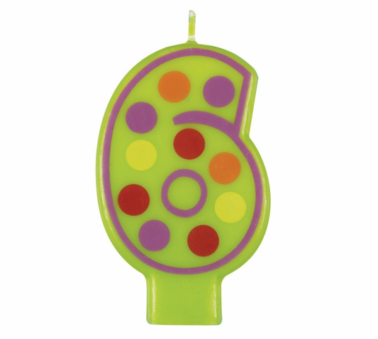 Decorative Colorful Numeral Birthday Party Cake Candle #6 Number Six