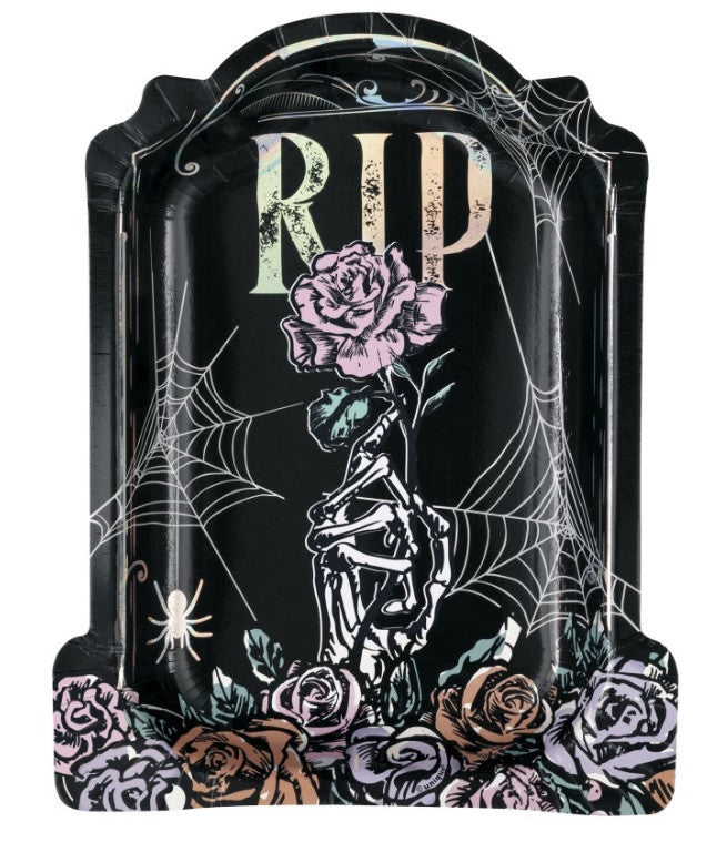 RIP Tombstone Shaped Paper Plates