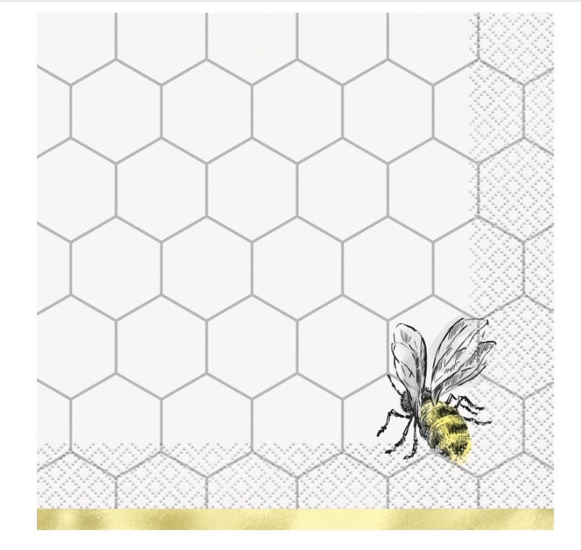 golden honey bee paper napkins