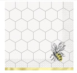 golden honey bee paper napkins